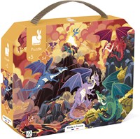 Janod puzzle draghi - 54 pezzi puzzle in cartone bambini-3