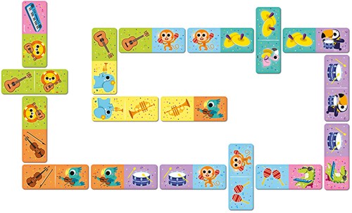 Janod gioco - Domino strumenti musicali educativo bambini cartone FSC-3