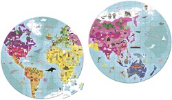 Janod puzzle - Mondo doppia faccia - giocattolo educativo 208 pezzi