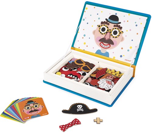 Janod Magnetibook - Gioco Magnetico Facce Pazze Bambini - Giocattolo Creativo