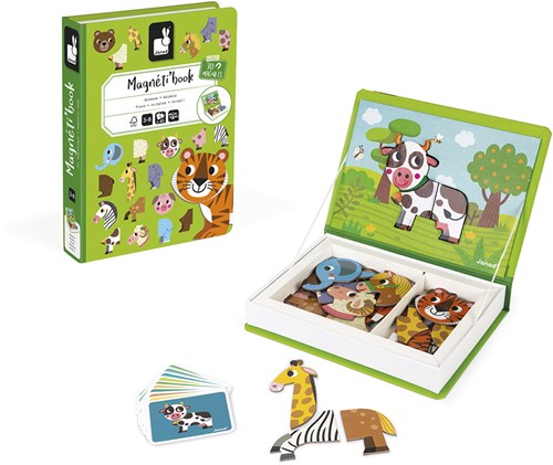 Janod Magnetibook - Libro Magnetico Educativo Animali con 30 Magneti-2