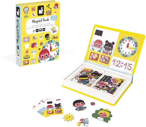 Janod Magnetibook - Imparare l'orologio - Gioco educativo magnetico per bambini-2