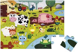 Janod puzzle animali della fattoria - puzzle tattile e sensoriale 20 pezzi cartone