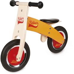 Janod bici senza pedali - Bikloon in legno arancione - sella regolabile e gomme ad aria