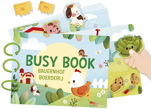 Janod libro attività fattoria - libro giocattolo interattivo bambini