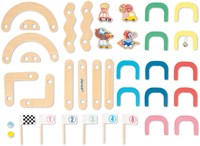 Janod pista di biglie Applepop - gioco di biglie in legno per bambini-3