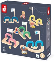 Janod pista di biglie Applepop - gioco di biglie in legno per bambini