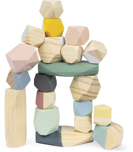 Janod Sweet Cocoon pietre impilabili - blocchi di costruzione in legno per bambini-3
