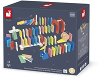 Janod percorso di domino in legno - gioco creativo di costruzione per bambini-2