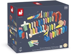 Janod percorso di domino in legno - gioco creativo di costruzione per bambini