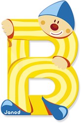 Janod lettera in legno B clown - giocattolo magnetico decorativo
