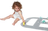 Janod Bolid - Mappa stradale in feltro - Pista auto con accessori in legno-3