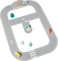 Janod Bolid - Mappa stradale in feltro - Pista auto con accessori in legno-2