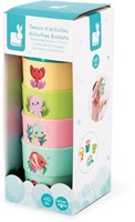 Janod giocattoli da bagno - secchielli colorati con cuccioli e numeri-2