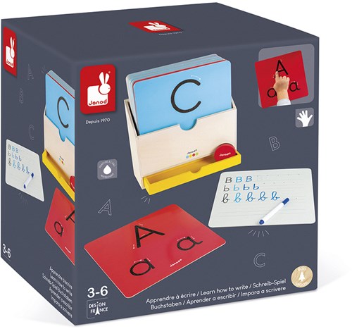 Janod giocattolo educativo - imparare a scrivere - set di scrittura in legno per bambini-2