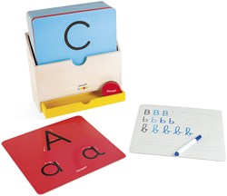 Janod giocattolo educativo - imparare a scrivere - set di scrittura in legno per bambini