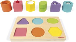 Janod puzzle in legno con forme - giocattolo sensoriale per bambini