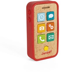 Janod telefono giocattolo in legno con suoni - giocattolo interattivo bambini