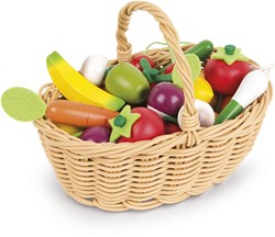 Janod cestino giocattolo verdura e frutta - set in legno 24 pezzi