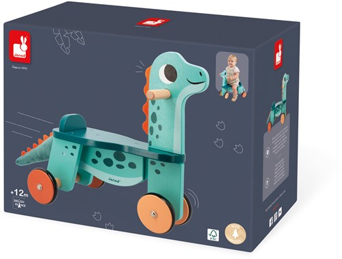 Janod Dino - Bicicletta senza pedali Portosaurus - Dinosauro in legno-2