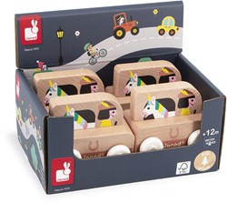 Janod autobus unicorno in legno - giocattolo fantasy per bambini