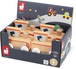 Janod trenino in legno - Crossroads - giocattolo FSC - da 1 anno - motricità