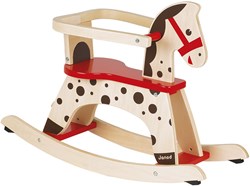 Janod cavallo a dondolo in legno Caramel - giocattolo per bambini piccoli - dondolio sicuro