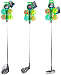 Adrenix mazza da golf con 4 palline colorate - set golf in metallo per bambini