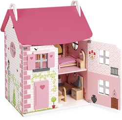 Janod casa delle bambole Mademoiselle - casa in legno con accessori
