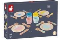 Janod set stoviglie in legno - servizio da cucina per bambini