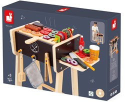Janod barbecue giocattolo in legno - Set BBQ con accessori per bambini