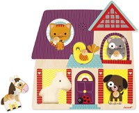 Janod puzzle sonoro in legno I miei piccoli amici - giocattolo educativo animali-2