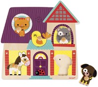 Janod puzzle sonoro in legno I miei piccoli amici - giocattolo educativo animali