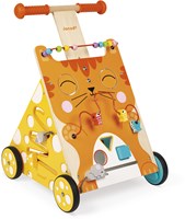 Janod carrello primi passi gatto in legno - attività per bambini piccoli-3