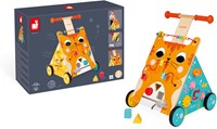 Janod carrello primi passi gatto in legno - attività per bambini piccoli-2