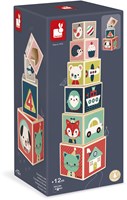 Janod torre impilabile in legno - Baby Forest piramide 6 blocchi - giocattolo educativo-2