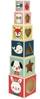 Janod torre impilabile in legno - Baby Forest piramide 6 blocchi - giocattolo educativo