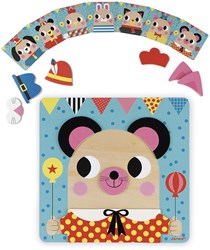 Janod Gioco Educativo Magnetico - Giocattolo in Legno per Bambini - Motricità Fine