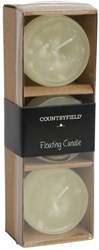 Countryfield candele galleggianti crema decorazione set 3 pezzi