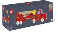 Janod Camion dei Pompieri - Veicolo giocattolo in legno con pompieri-2