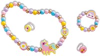 Janod set creazione gioielli - Rainbow land perline legno creativo-3