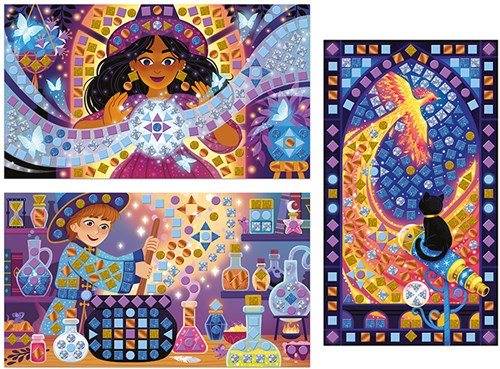 Janod giocattolo mosaico Magic school - set creativo per bambini-2