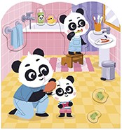 Janod stickers - Libro di adesivi La mia giornata con panda e 70 adesivi-3