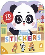 Janod stickers - Libro di adesivi La mia giornata con panda e 70 adesivi