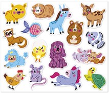 Janod stickers - animali domestici - 100 adesivi - gioco creativo-3