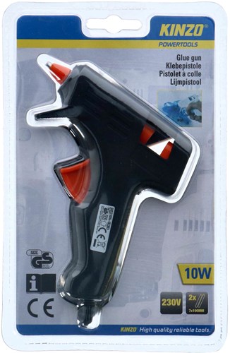 Pistola per colla elettrica blu con 2 stick per progetti creativi