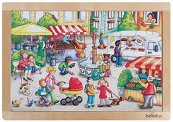 Beleduc giocattolo puzzle Puzzle cornice Market cartone 24 pezzi