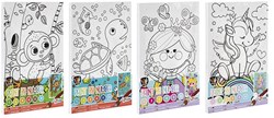 Set canvas dipingere con i numeri per bambini tema animali A4 pennello