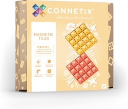 Connetix Piastrelle Magnetiche Base Pesca Limone 2 Pezzi