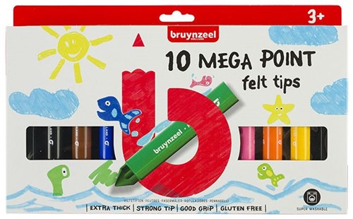 Bruynzeel pennarelli Mega Point set 10 colori per bambini 3+